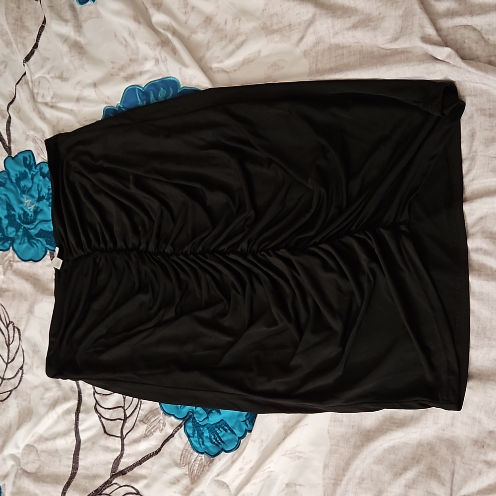 Abound fitted pencil skirt with rouched-center in black